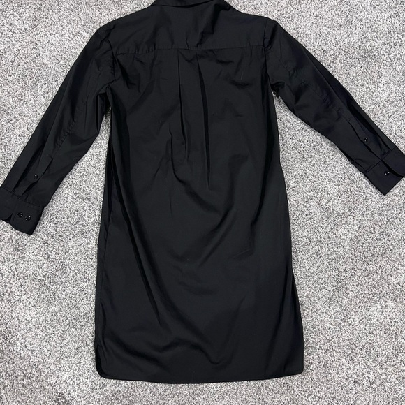 NWT Theory Black Half Button Shirt Dress Short Black Cotton Blend $295 Size US 0 - Picture 8 of 8